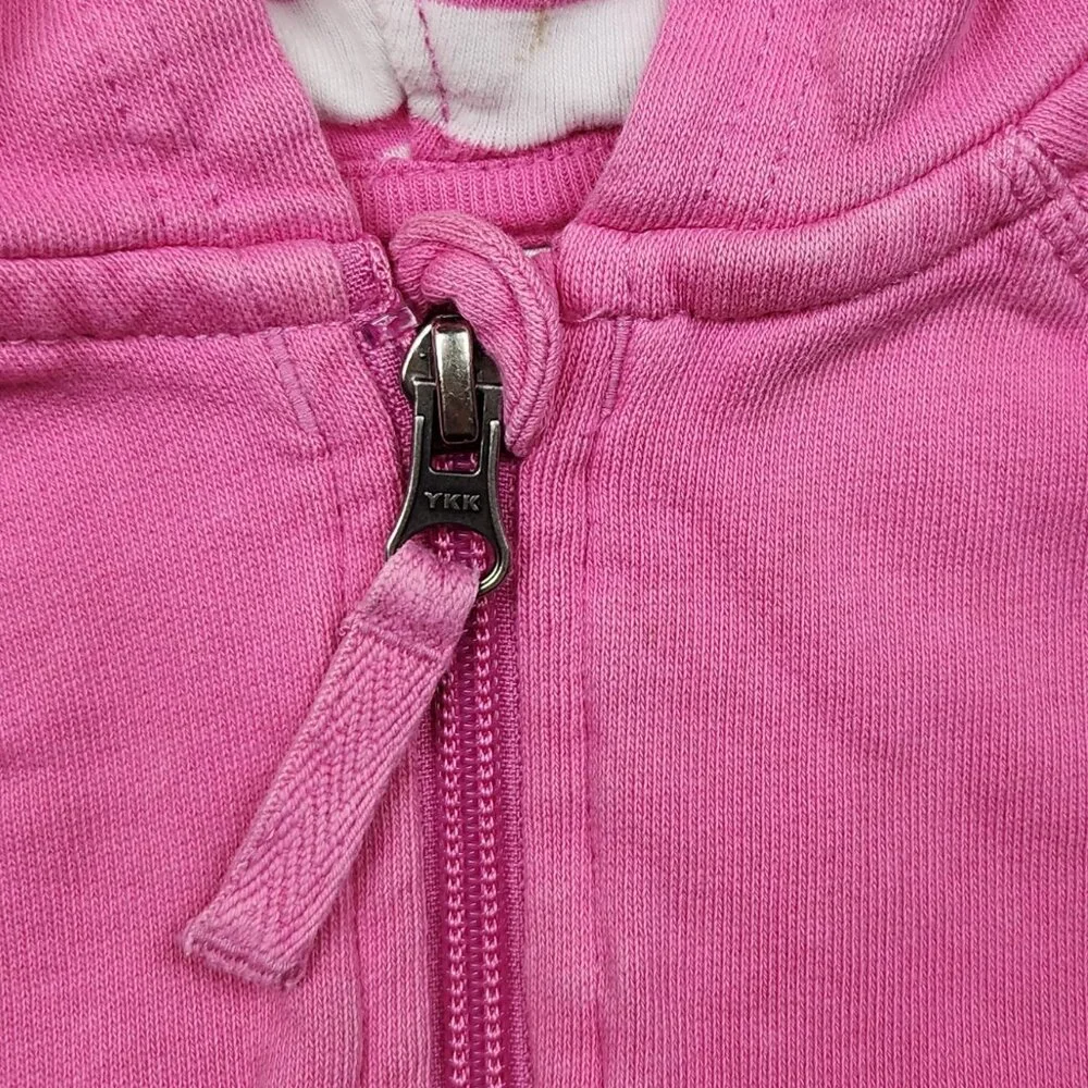 Hanna Andersson Bright Basics Bear Hoodie in Power Pink sz 6-12m 70cm Play
